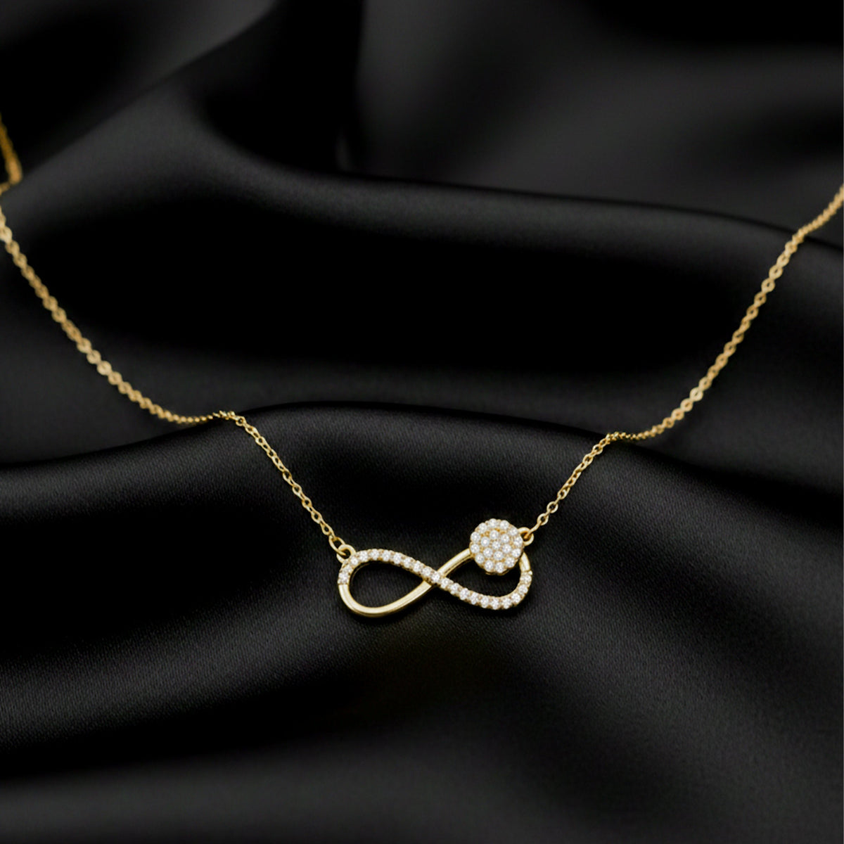 Aurelia Diamond Infinity Gold Necklace jewellery product view 5
