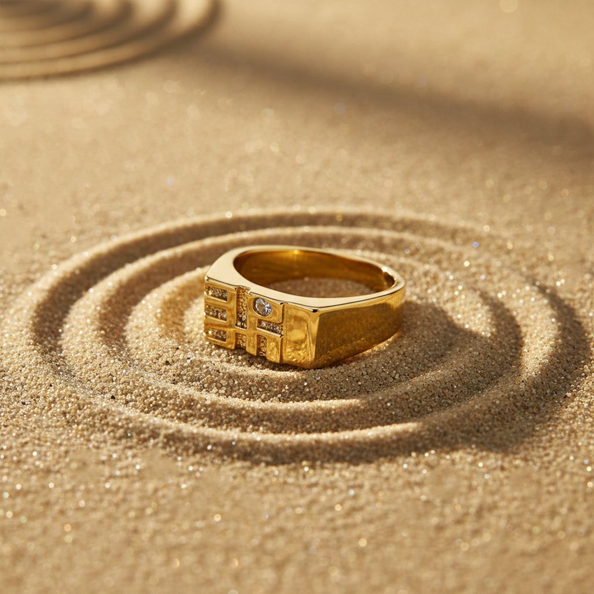 Elite Square Block Ring jewellery product view 3